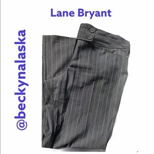 NWOT Lane Bryant Grey and pink stripe slacks sz 16